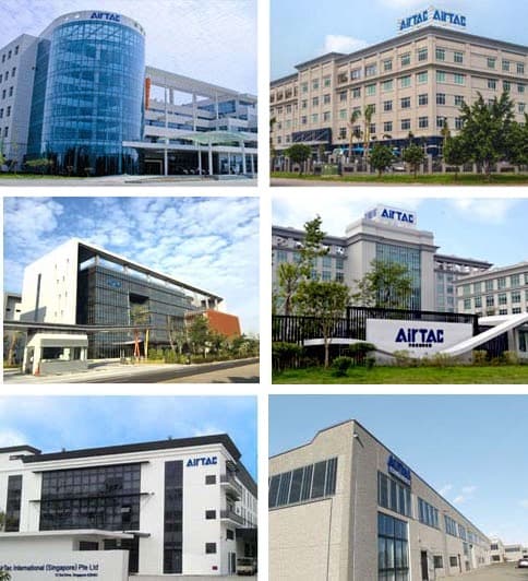 Az AirTAC International Group gyárai és telephelyei